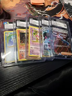 Pokemon TCG Lot of 5 CGC Graded Cards (4 Graded 10) And (1 Grade 9) - Image 1
