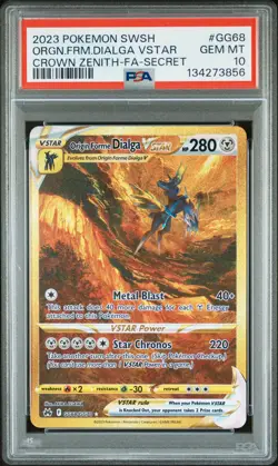 2023 POKEMON SWSH CROWN ZENITH #GG68 FULL ART/ORIGIN FORME DIALGA VSTAR PSA 10 - Image 1