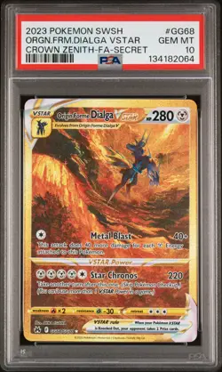 2023 POKEMON SWSH CROWN ZENITH #GG68 FULL ART/ORIGIN FORME DIALGA VSTAR PSA 10 - Image 1