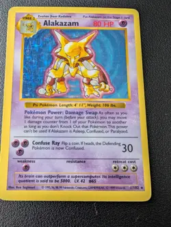 Alakazam 1/102 Base Set 1999 Shadowless Holo Rare WOTC Pokemon - Image 1