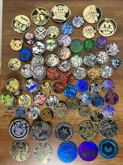 Pokemon TCG Accessories Coins, Dice, Counters, Pins Lot (Rare METAL) - Image 1