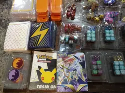 HUGE Pokemon Memorabilia Lot - Dice, Sleeves, Figures, Coins, Pins, Etc. - Image 2