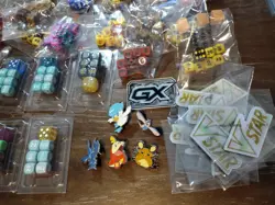 HUGE Pokemon Memorabilia Lot - Dice, Sleeves, Figures, Coins, Pins, Etc. - Image 3