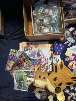 Pokemon TCG Accessories Lot; Card Sleeves, Pins, Stickers, Dice, Coins, Binders - Image 2