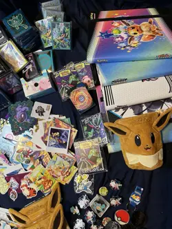 Pokemon TCG Accessories Lot; Card Sleeves, Pins, Stickers, Dice, Coins, Binders - Image 4