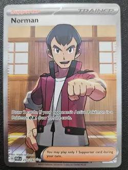 Pokemon Norman 237/182 Paradox Rift Scarlet & Violet Ultra Rare Full Art Trainer - Image 1