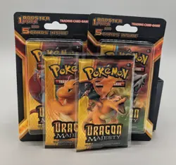 Sealed Pokemon TCG Dragon Majesty Booster Pack Sealed Art Set of 4 - Image 1
