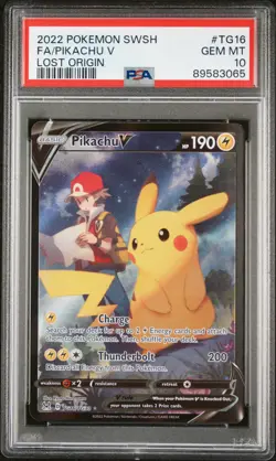 2022 Pokemon Sword & Shield Lost Origin #TG16 Fa/Pikachu V Lost Origin PSA 10 - Image 1
