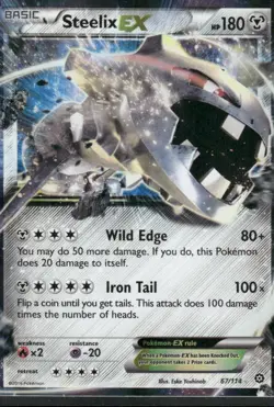 M-NM Steelix EX 67/114 Steam Siege Ultra Rare Pokemon Card 2016 - Image 1