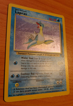 Lapras Holo Rare Pokemon Card - Fossil 10/62 WOTC HP - Image 3