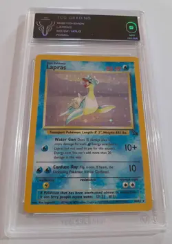 Pokemon Card Lapras 10/62 HOLO Rare Fossil Graded Mint 9 - Image 2