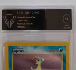 Pokemon Card Lapras 10/62 HOLO Rare Fossil Graded Mint 9 - Image 4