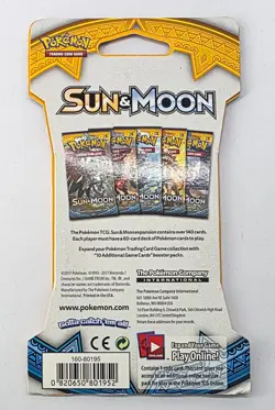 2017 Pokemon TCG Sun and Moon Base Set Booster Pack NEW SEALED BLISTER - Image 2