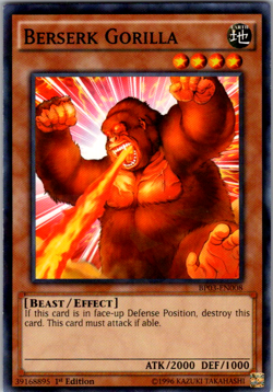 YUGIOH-BERSERK GORILLA-1ST EDITION RARE-BP03-EN008 - Image 1