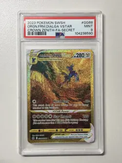2023 Pokemon Origin Forme Dialga Vstar GG68 Gold Crown Zenith PSA 9 Secret Rare - Image 1