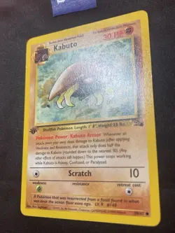 Pokemon TCG 1999 1st Edition Fossil Kabuto 50/62 30 HP Regular Card - Image 2