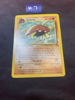 Pokemon TCG 1999 1st Edition Fossil Kabuto 50/62 30 HP Regular Card - Image 1