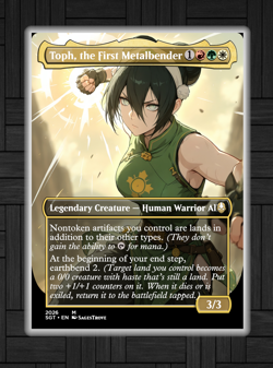 MTG Toph, the First Metalbender FOIL playtest Borderless Card MTG Commander EDH - Image 1