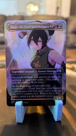 MTG Toph, the First Metalbender FOIL playtest Borderless Card MTG Commander EDH - Image 2
