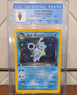 CGC 9 MINT Dark Blastoise Team Rocket 1st Edition 3/82 Holo Pokemon Card - Image 1