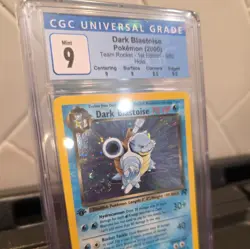 CGC 9 MINT Dark Blastoise Team Rocket 1st Edition 3/82 Holo Pokemon Card - Image 3