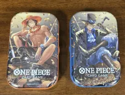 One Piece Card Mini-Tin Pack Set Vol.2 New Sealed.Includes Ace and Sabo Tins - Image 1
