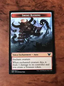 Smoke Blessing / Treasure Token MTG Magic the Gathering Card NM Mint Neon NEC - Image 1