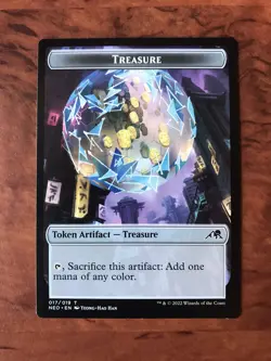 Smoke Blessing / Treasure Token MTG Magic the Gathering Card NM Mint Neon NEC - Image 2