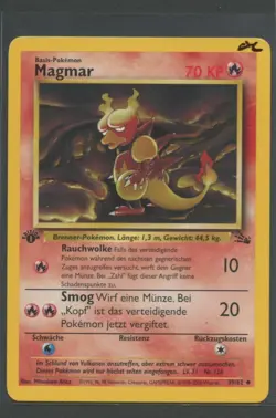 Magmar 1. Edition | Fossil 39/62 | Pokemon Karte Deutsch EXC 2000 WOTC - Image 1