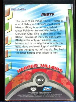 Misty Foil Holo HV7 Topps Animation Edition Ex Heroes Villains Pokemon - Image 2