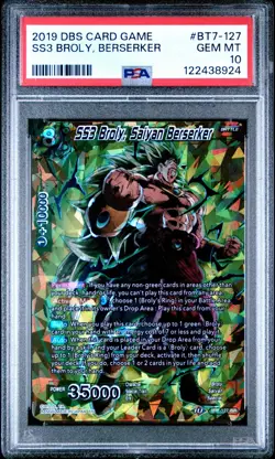 2019 Dragon Ball Super Card SS3 Broly #BT7-127 Foil Gold Stamp PSA 10 GEM MINT - Image 1