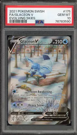 Pokemon Glaceon V Evolving Skies Full Alt Art #175 PSA 10 Gem Mint - Image 1