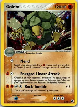 Pokemon TCG Golem 6/92 EX Legend Maker Holo NM - Image 1