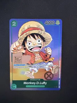 1st Anniversary Stamped Monkey d Luffy P-037 Foil One Piece Promo Card LP-MP - Image 1
