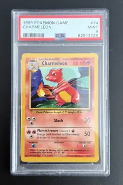 1999 CHARMELEON BASE SET PSA 9 - NON HOLO - POKEMON TRADING CARD GAME - Image 1