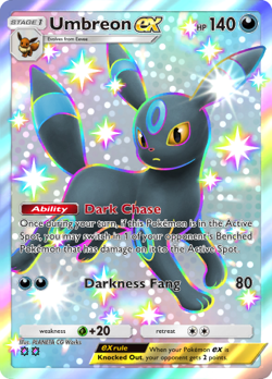 Pokemon Pocket TCG Trading Card 2 Star Shiny Umbreon EX Fantastical Parade - Image 1