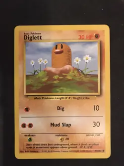 Pokemon TCG Diglett Base Set 47/102 Regular Unlimited Common LP - Image 1