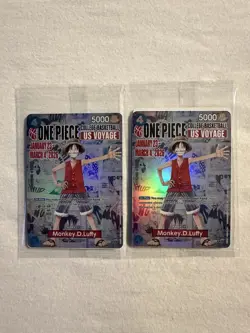 (2) One Piece Rutgers College Basketball US Voyage Monkey D. Luffy Trading Card - Image 1