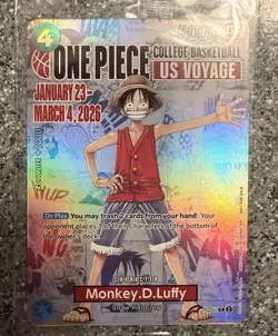 One Piece Rutgers College Basketball US Voyage Monkey D. Luffy Trading Card - Image 2