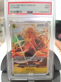 2024 ONE PIECE OP08 EN S-SNAKE #112 Psa 9 - Image 1