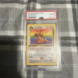 Pokemon 1999 Dragonite Fossil 1st Edition Non-Holo #19/62 PSA 10 Gem Mint - Image 1