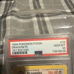 Pokemon 1999 Dragonite Fossil 1st Edition Non-Holo #19/62 PSA 10 Gem Mint - Image 5