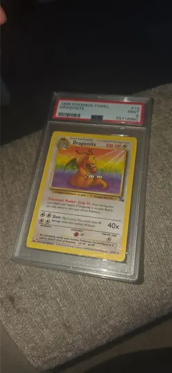 Dragonite PSA 9 Pokemon Card 1st Edition 19/62 Fossil Set Non Holo 1999 - Image 1