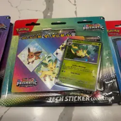 Pokemon TCG Scarlet Violet Prismatic Evolutions Tech Sticker Collection Leafeon - Image 1