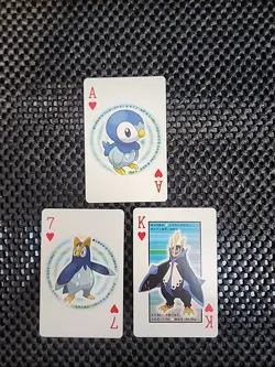 Piplup Prinplup Empoleon Pokemon Playing Card Poker Card Diamond＆Pearl 2007 Mint - Image 1