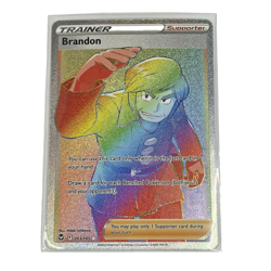 Pokemon TCG Brandon 203/195 - Silver Tempest - Rainbow Secret Rare - Image 1