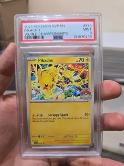 2025 POKEMON SVP EN PIKACHU WORLD CHAMPIONSHIPS PSA 9 - Image 1