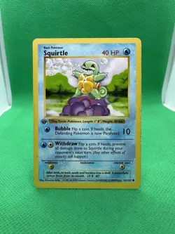 1st Edition Shadowless Squirtle 63/102 Base Set Pokemon Card - Image 2