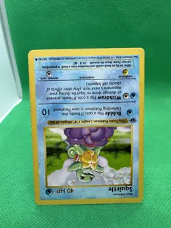 1st Edition Shadowless Squirtle 63/102 Base Set Pokemon Card - Image 5