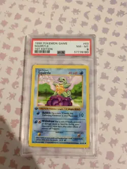 Pokemon PSA 8 Squirtle lst Edition Shadowless Base Set 1999 Card 63/102 - Image 1